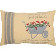 Farmers Market Wheel Barrow Pillow