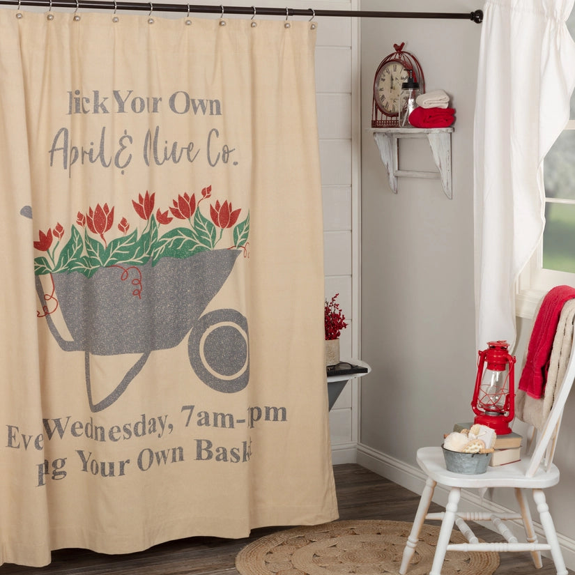 Farmers Market Wheelbarrow Shower Curtain