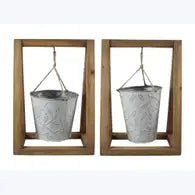 Tin Pail Hanging Planter Bucket